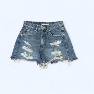 Distressed Denim Shorts